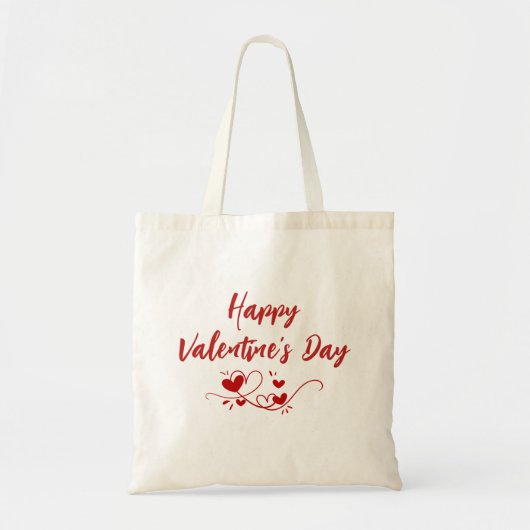 Tote Bag Coeur Heureuse Sainte-Valentin Typographie moderne (Devant)