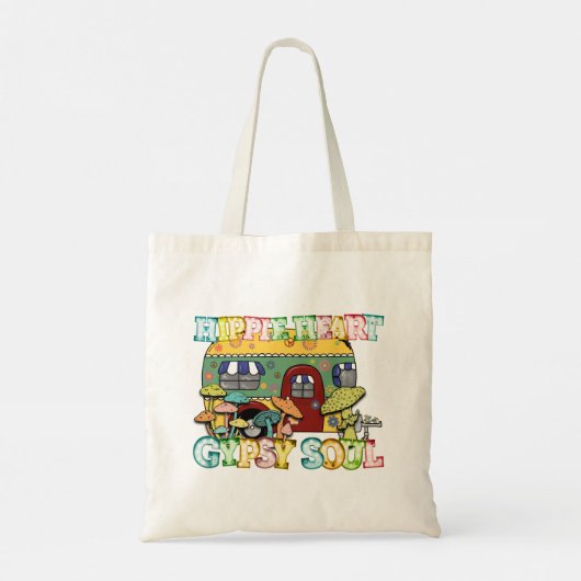 Tote Bag Coeur hippie rétro Champignons de l'âme tzigane, C (Dos)