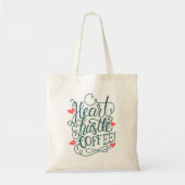 Tote Bag Coeur, Hustle, Café (Devant)