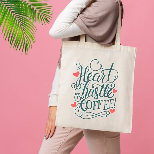 Tote Bag Coeur, Hustle, Café
