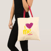Tote Bag Coeur I je pourpre/jaune (Devant (produit))