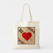 Tote Bag Coeur mignon avec flèche Romantique Valentines Mot (Dos)
