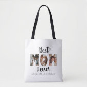 Tote Bag Coeur mignon Meilleure maman Ever 3 Photo Collage (Devant)