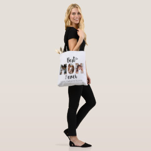 Tote Bag Coeur mignon Meilleure maman Ever 3 Photo Collage