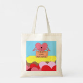 Tote Bag Coeur parlant d'amour : Blanc (Dos)