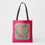 Tote Bag Coeur Romantique Dans La Fourre-tout De Sable (Devant)