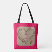 Tote Bag Coeur Romantique Dans La Fourre-tout De Sable (Dos)