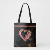 Tote Bag Coeur rose avec Fourre-tout Rose (Devant)