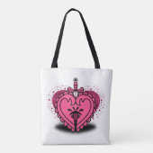 Tote Bag Coeur rose briseur Personnalisé (Dos)