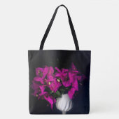 Tote Bag Coeur rose en noir (Devant)