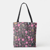 Tote Bag Coeur rose mignon et Flower Chien Maman Photo Coll (Dos)