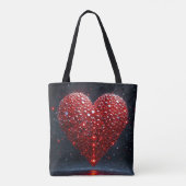 Tote Bag Cœur rouge brillant (Dos)