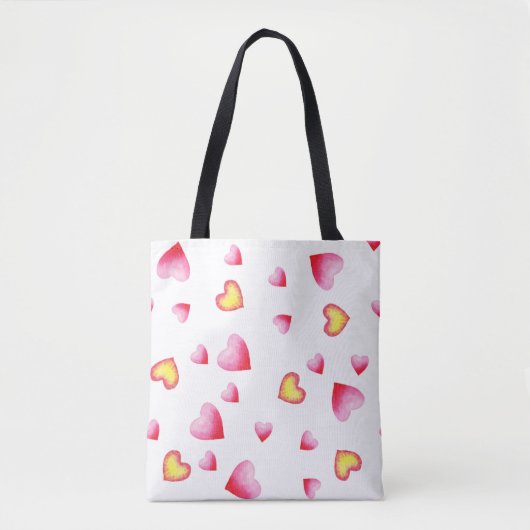 Tote Bag Coeur rouge mignon romantique (Devant)