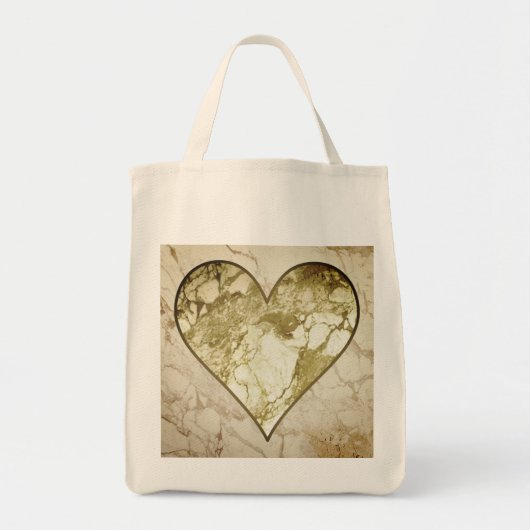 Tote Bag Coeur rustique marbré (Devant)