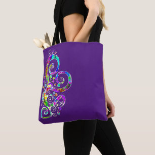 Tote Bag Coeur spiral Peint à la main 2
