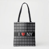 Tote Bag Coeur sur motif à rayures blanches élégantes sur n (Devant)