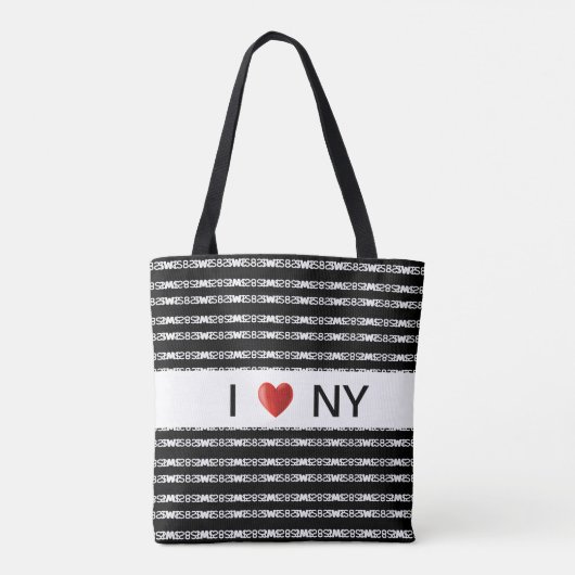 Tote Bag Coeur sur motif rayé noir & blanc élégant (Dos)