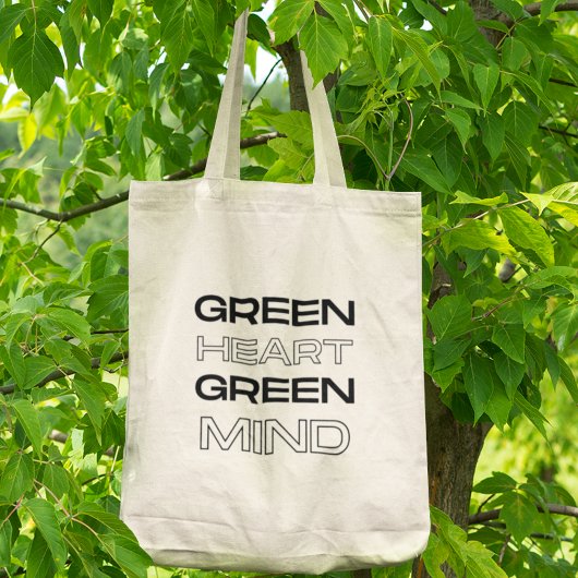 Tote Bag Cœur Vert Esprit Vert Cadeau Écolo Déclaration