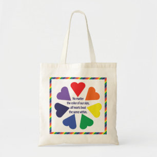 Tote Bag Coeurs arc-en-ciel