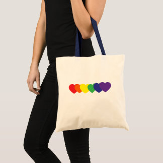 Tote Bag Coeurs arc-en-ciel