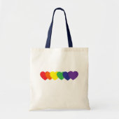 Tote Bag Coeurs arc-en-ciel (Devant)