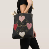 Tote Bag Cœurs Art Déco de passion (De près)