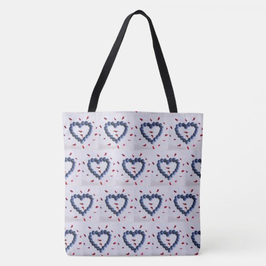 Tote Bag Coeurs bleuets (Devant)
