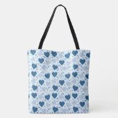 Tote Bag Coeurs bleus (Dos)