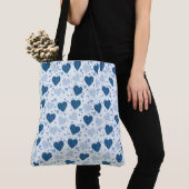 Tote Bag Coeurs bleus (De près)