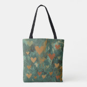 Tote Bag Cœurs Bohos Abstraits Verts   (Dos)