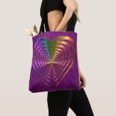 Tote Bag Coeurs brillants dans un coeur violet Parties scin (De près)