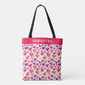 Tote Bag Coeurs colorés (Dos)
