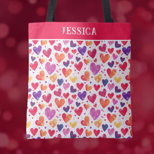 Tote Bag Coeurs colorés Saint Valentin