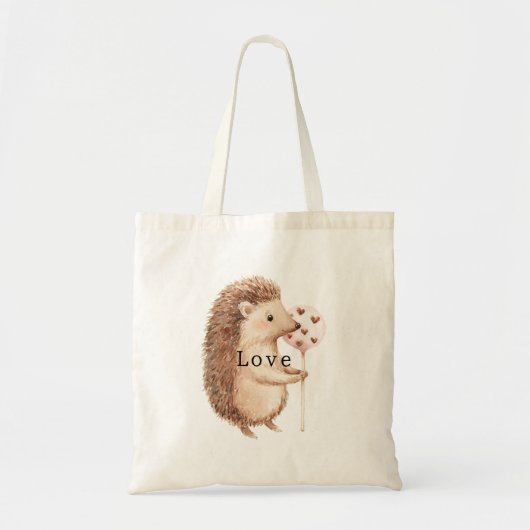Tote Bag Cœurs d'amour de hérisson mignons (Devant)
