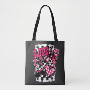 Tote Bag Cœurs d'amour et cerises en nœud papillon de la Sa