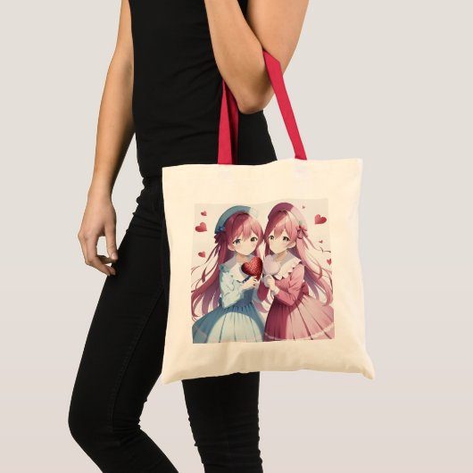 Tote Bag Coeurs d'Anime Valentine (Devant (produit))