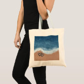 Tote Bag Cœurs dans le Sable (Devant (produit))
