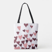 Tote Bag Coeurs d'aquarelle de la Saint-Valentin - rose fon (Dos)