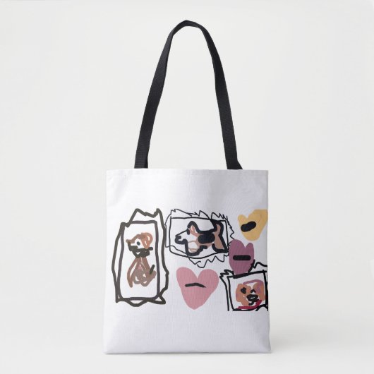 Tote Bag Cœurs de beagle (Devant)