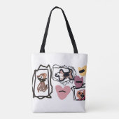 Tote Bag Cœurs de beagle (Dos)
