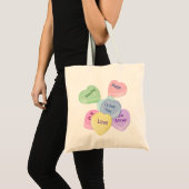 Tote Bag Coeurs de bonbons et texte (Devant (produit))
