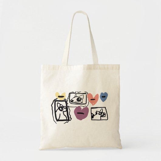 Tote Bag Cœurs de bull terrier (Devant)