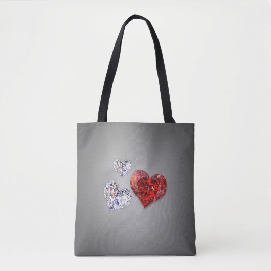 Tote Bag Coeurs de diamants précieux et élégants (Devant)