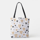 Tote Bag Coeurs de Doodle dessinés à la main (Dos)