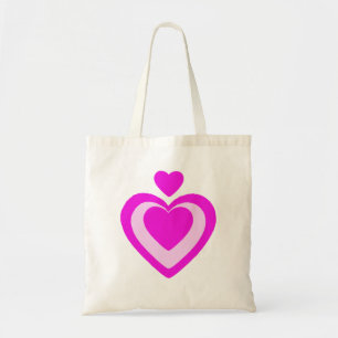 TOTE BAG COEURS DE FUCHSIA ROSE CLAIR