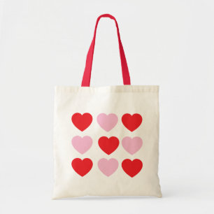 Tote Bag Coeurs de la fête des Valentines rouges et roses