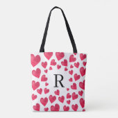 Tote Bag Cœurs de la Saint-Valentin à monogramme mignons (Dos)