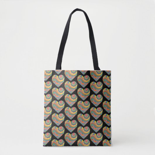 Tote Bag Cœurs de Mandala (Devant)