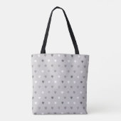 Tote Bag Coeurs de polka minuscules dans les tons gris (Dos)