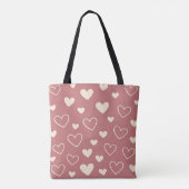 Tote Bag Cœurs d'ivoire Rose Poussiéreuse  (Dos)